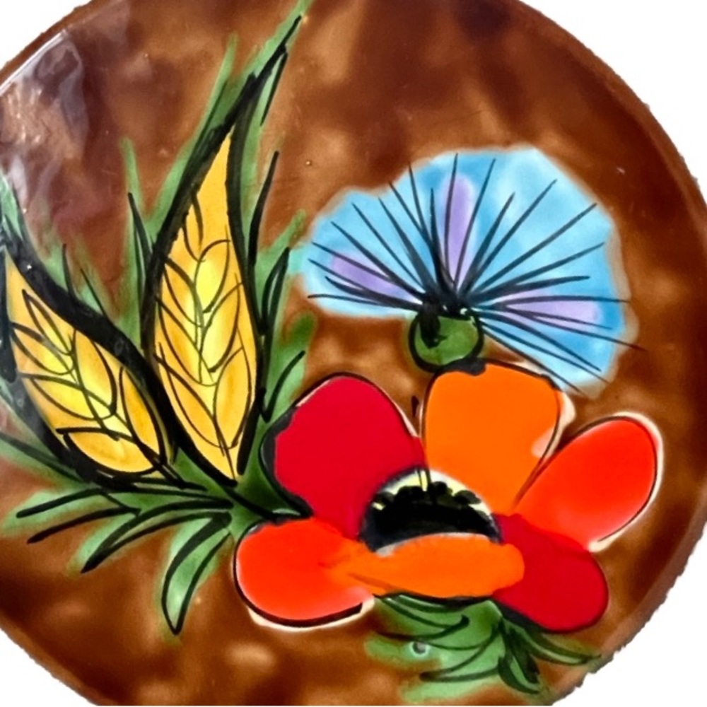 French Ceramic Wall Tile Trivet Cheese Plate Vintage Vallauris Pottery France